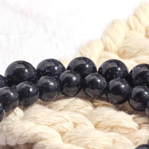 6mm Blue Sandstone Round Beads DIY Jewelry Making - Picture 2 of 3